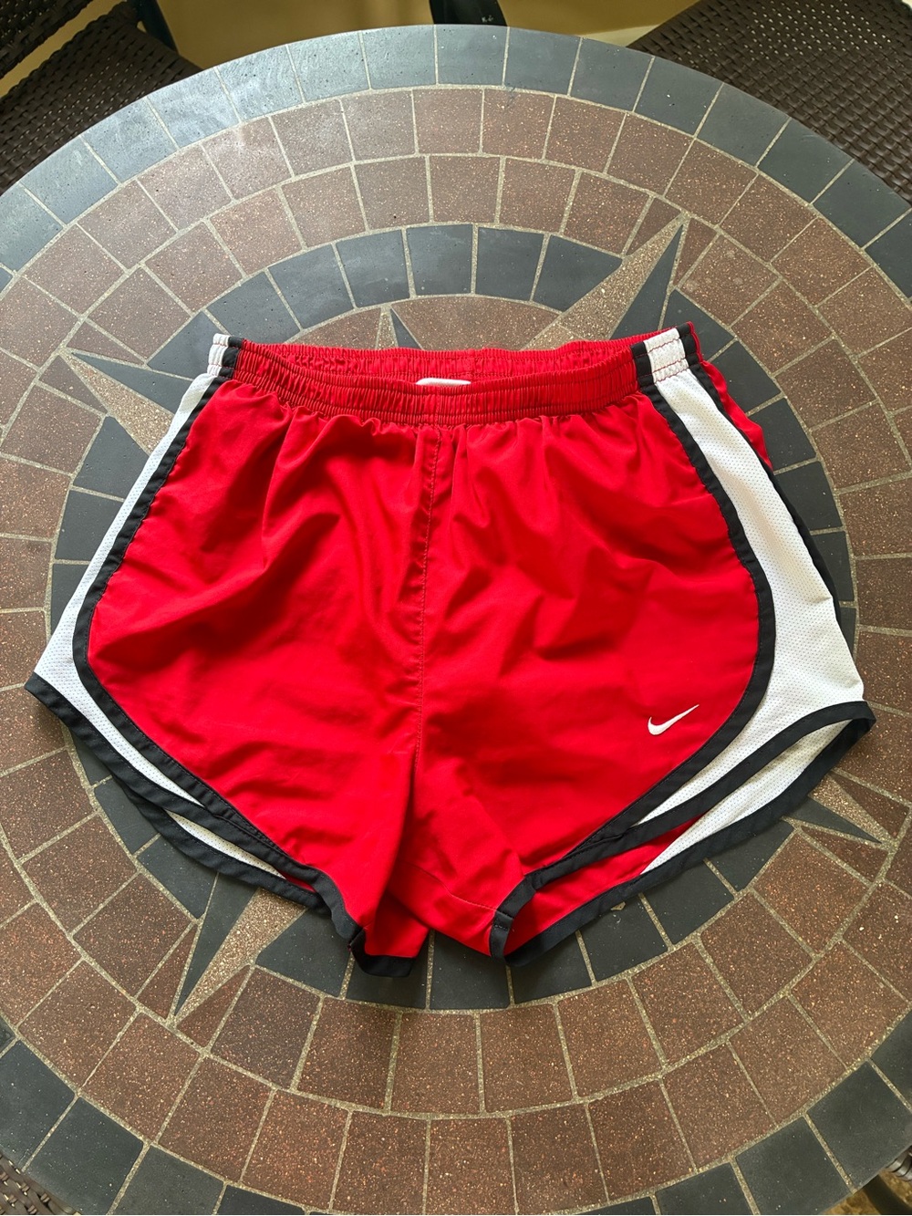 Nike Red Running Shorts with White & Black Accents